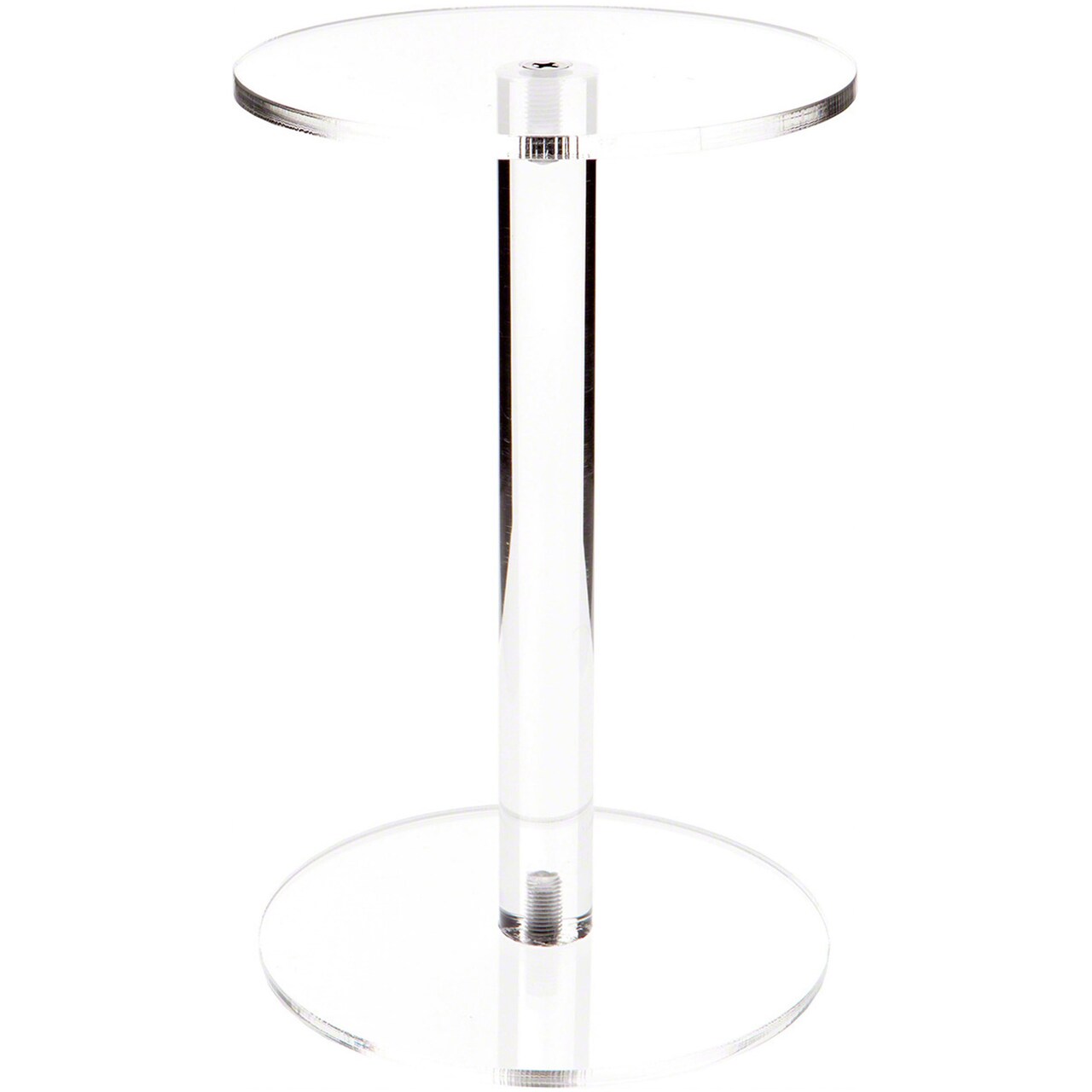 Plymor Clear Acrylic Round Barbell Pedestal Display Riser 9.5 inches (Height) x 6 inches (Depth) (1/4 inches thick)